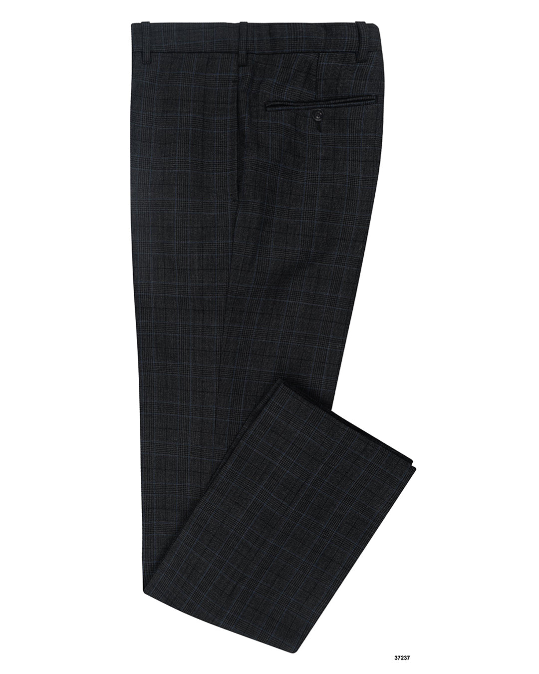 Minnis Fresco III  Pants: Grey Blue Prince of Wales Checks - 1