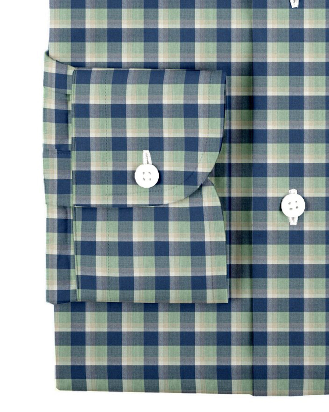 Blue Green Tartan Plaid On White