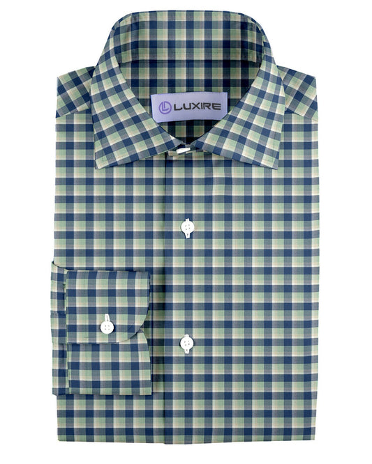 Blue Green Tartan Plaid On White