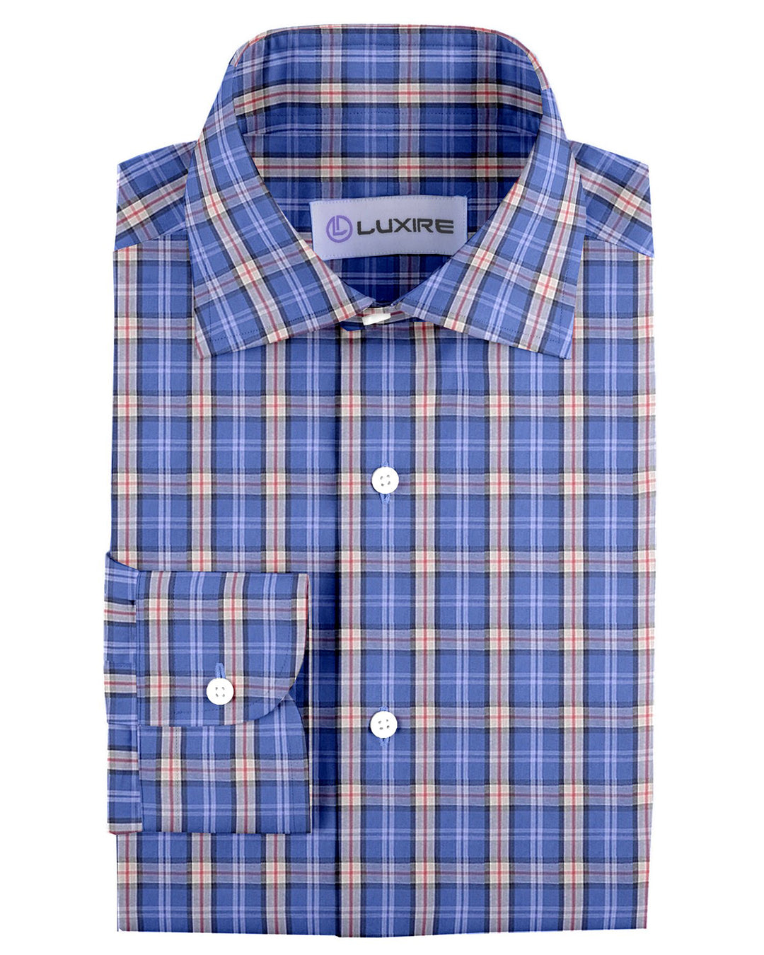 Blue Cream Red Tartan Checks - 1