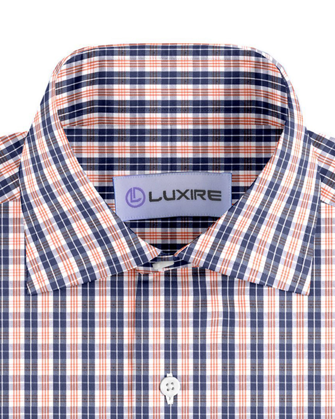 Navy Orange White Tartan Checks - 2