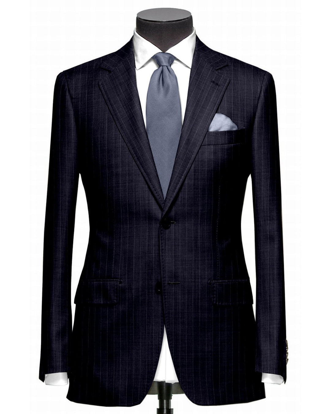 Dugdale Fine Worsted - Navy Pin Stripe Jacket - 1