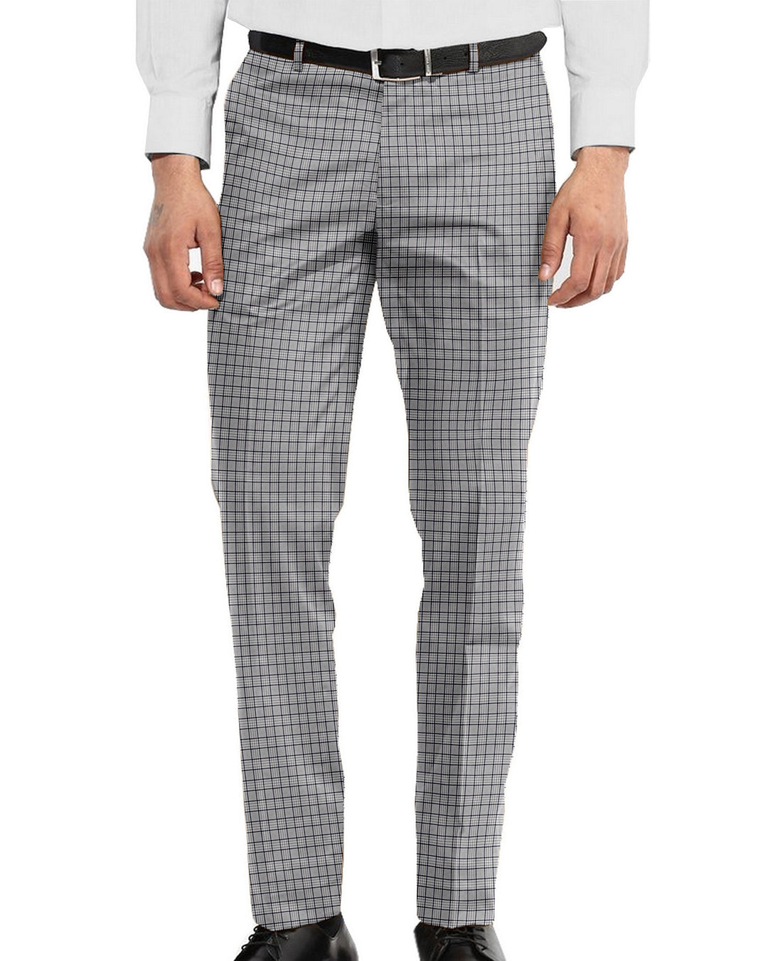 Dugdale Crommelin Linen - Silver Grey Black Checks - 1