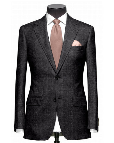 EThomas Wool Cashmere: Dark Grey Twill Jacket