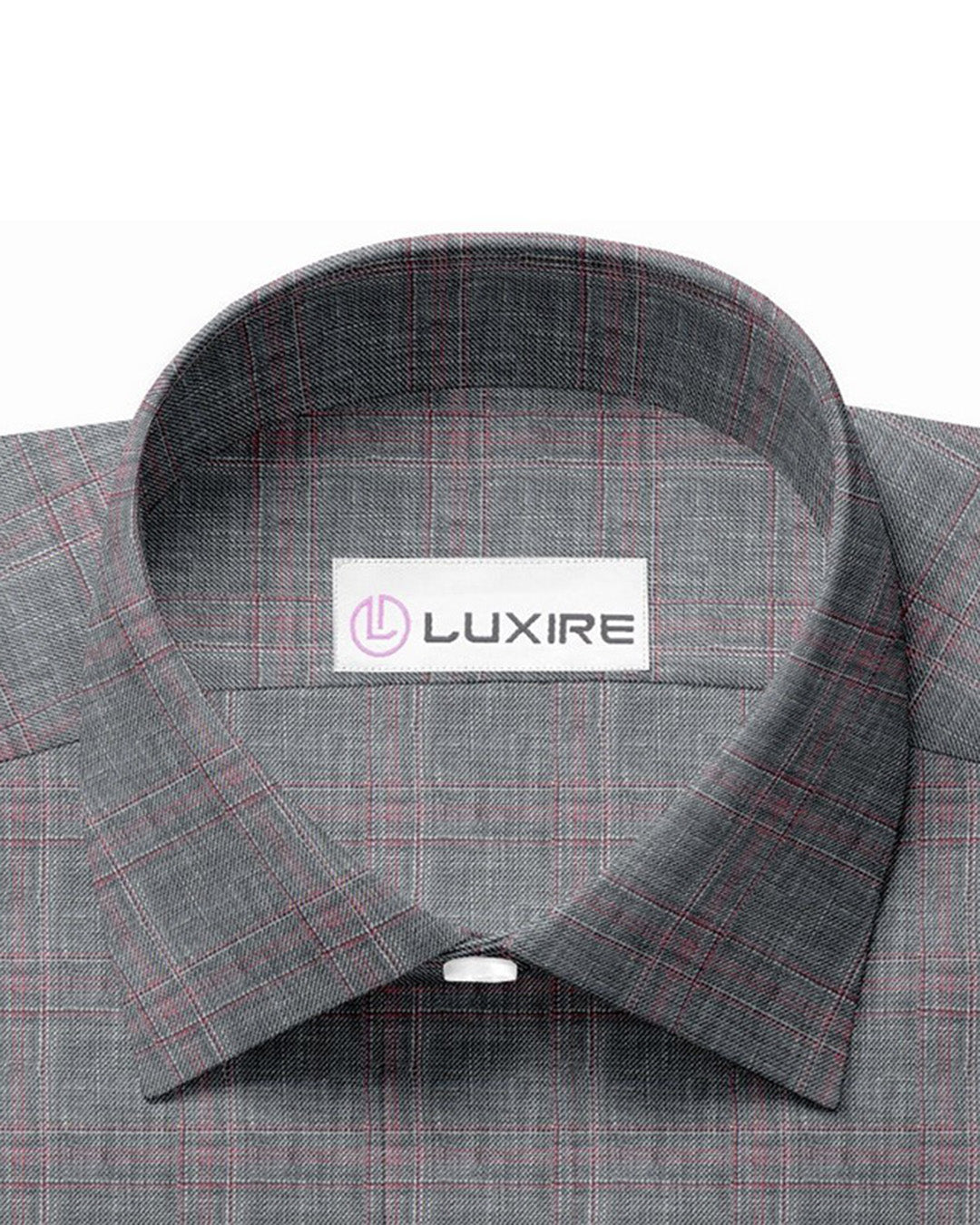 Linen: Grey Red Overchecks - 3