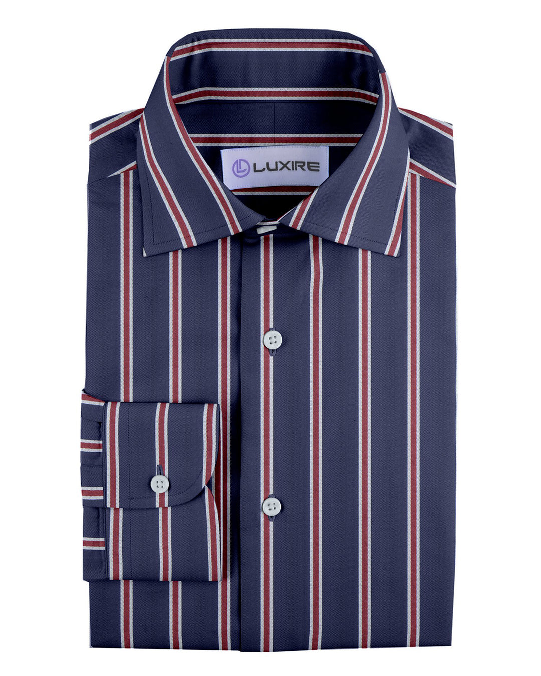 Navy Awning With Grey & Red Stripes - 1