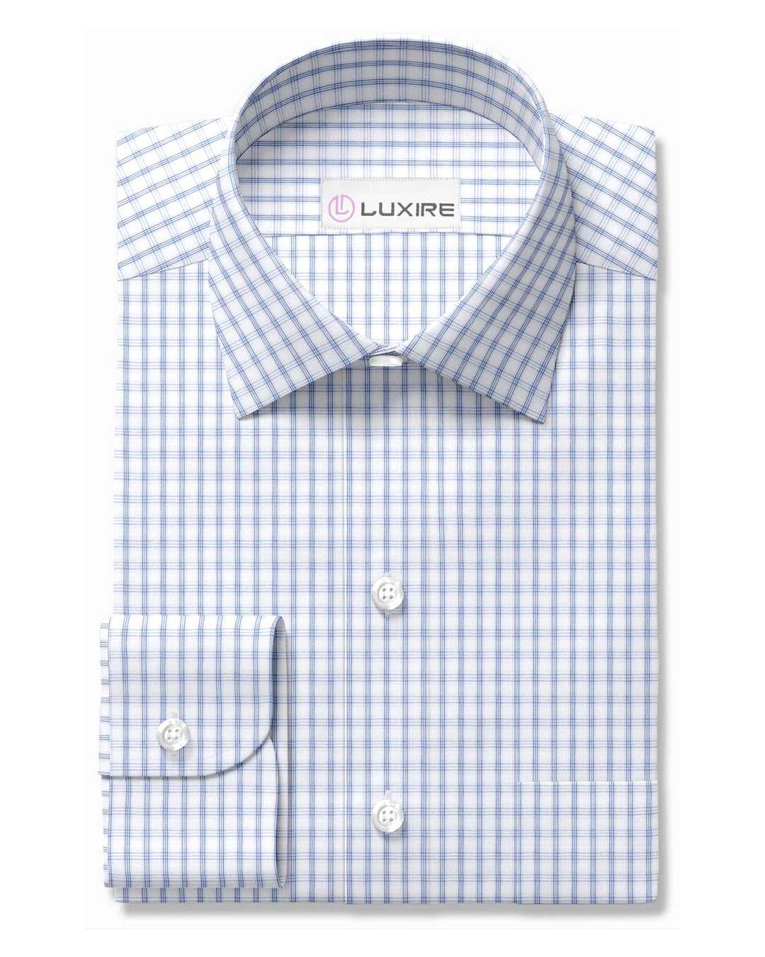 Blue Tattersall on White - 1