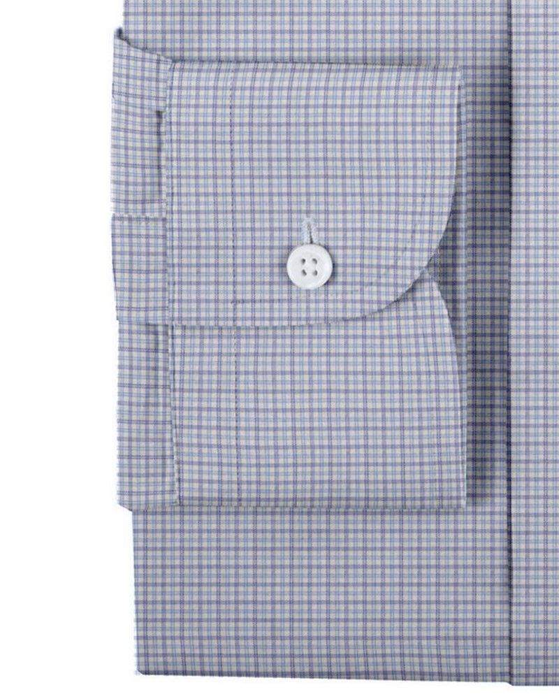 Albini: Light Blue Tattersall Checks