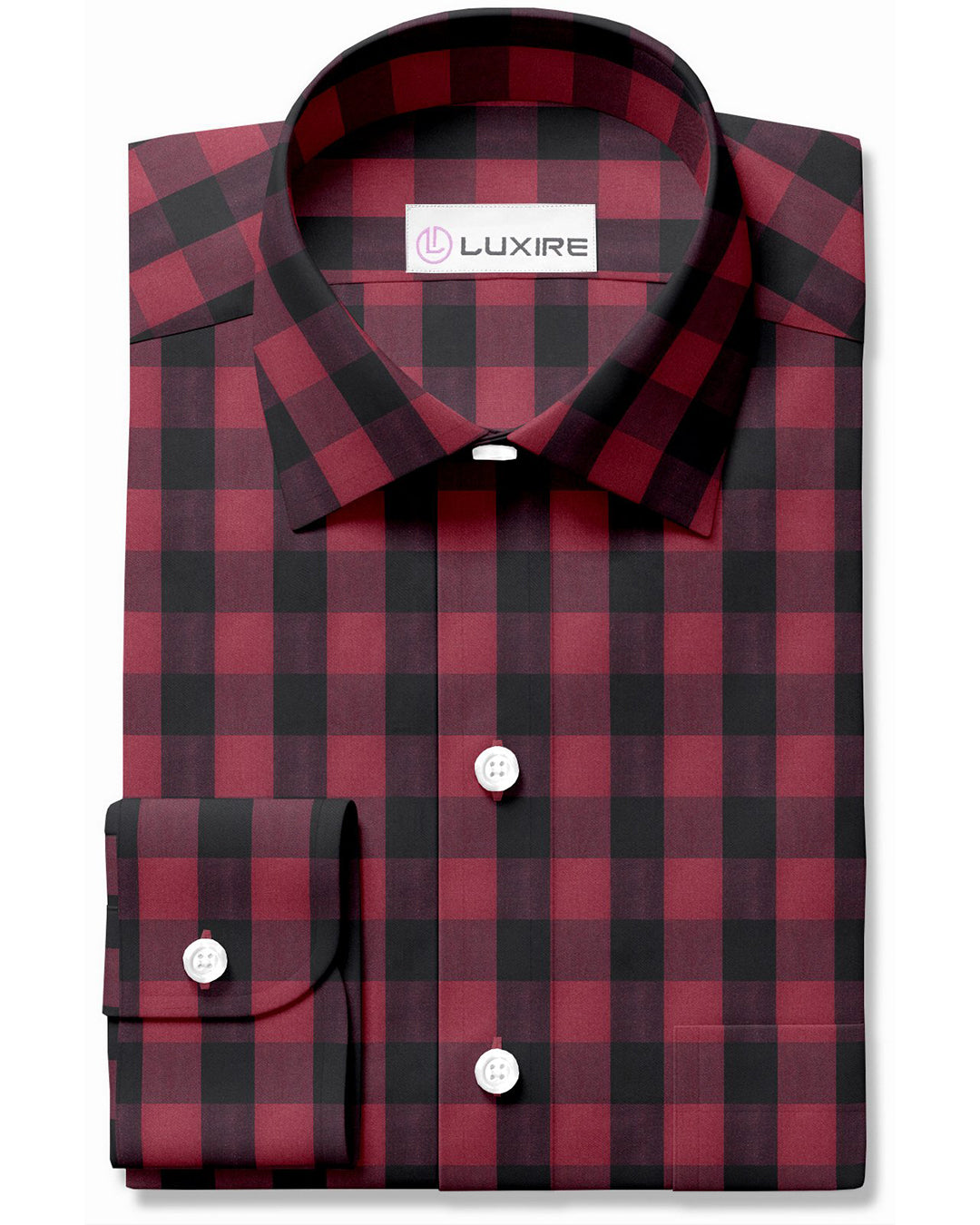 Friday Shirt:Ruby Red Black Macro Gingham - 1