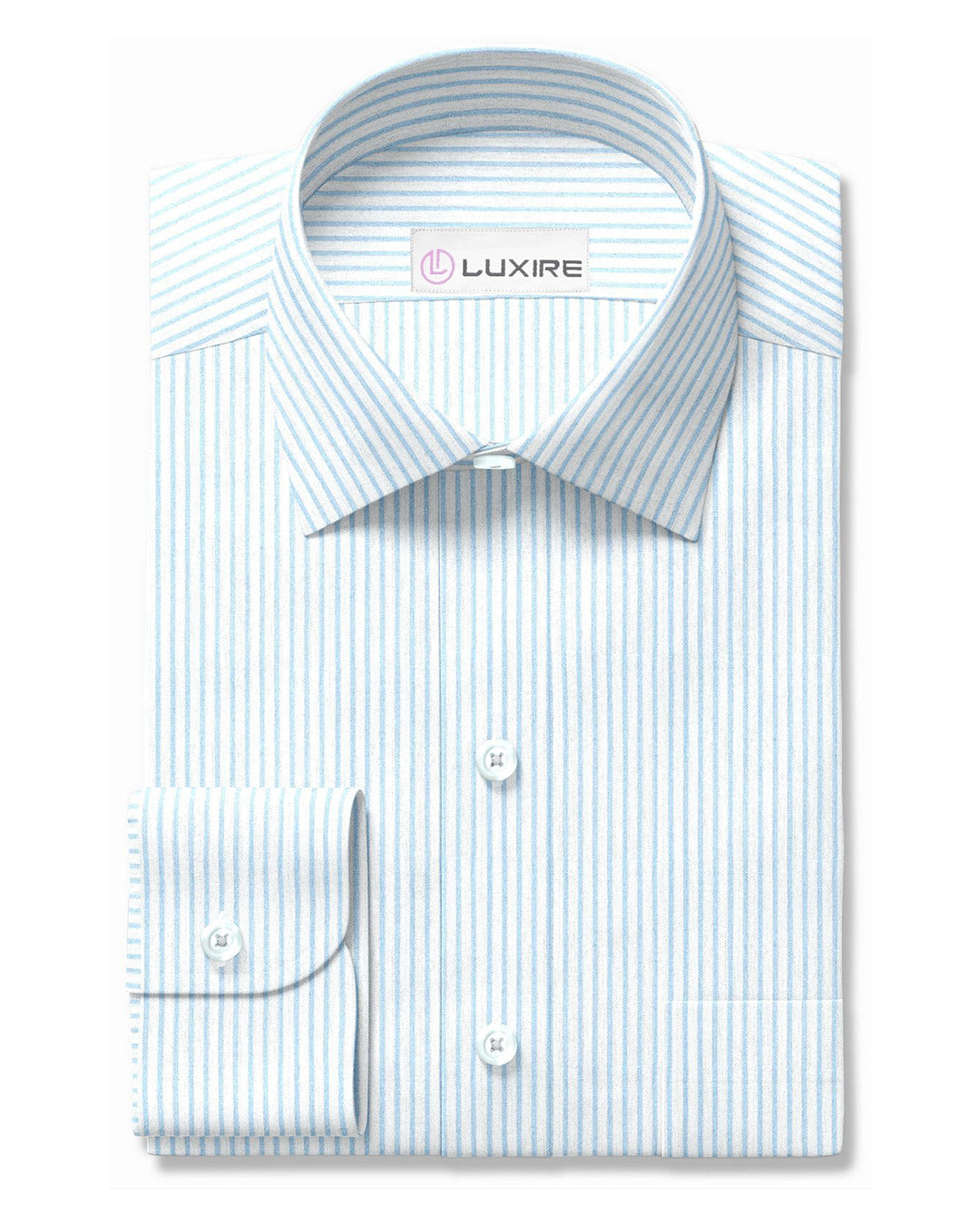 Blue Pencil Stripes With White - 1