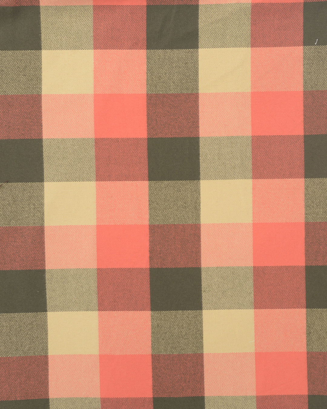 Orange Olive Tan Windowpane Twill Flannel