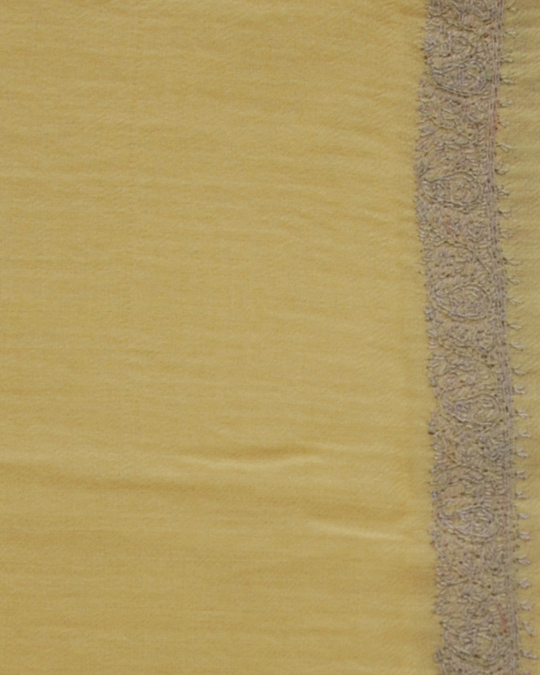 Pure Cashmere Scarf - Yellow Grey Embroidery - 3